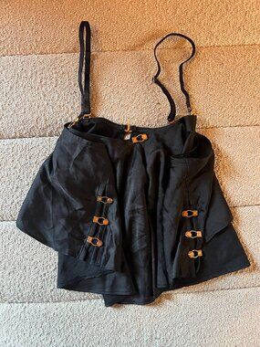 Honey Birdette Melissa Black Satin Babydoll Camisole Top M